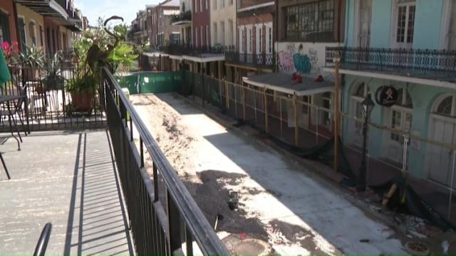 Sewerage and Water Board construction on Decatur Street in the French Quarter