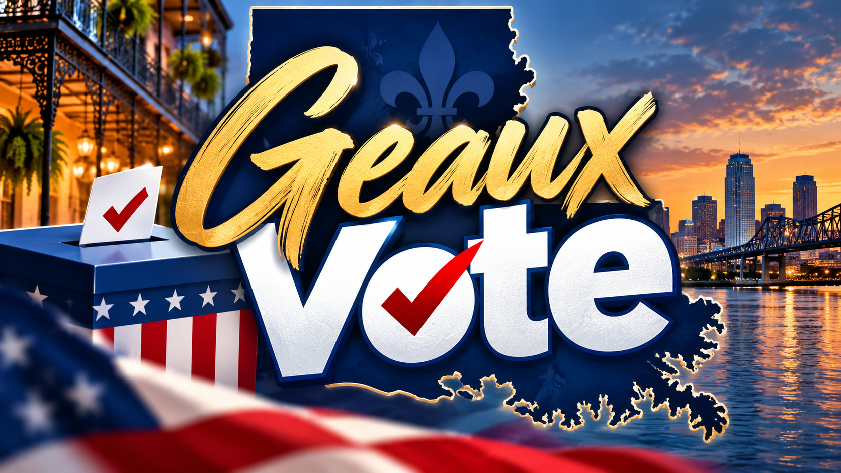 Geaux Vote graphic reminding voters to decide Louisiana Amendment 7 on Nov. 3